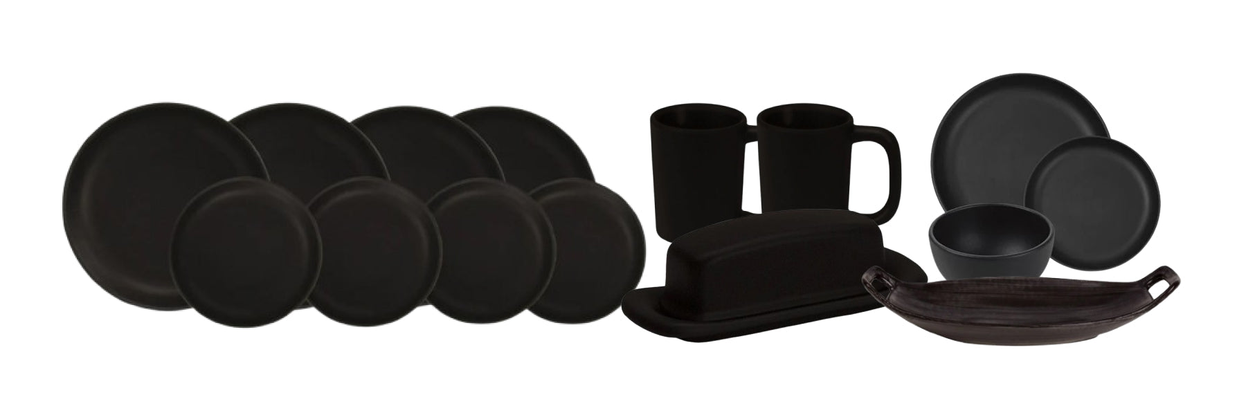 HF Coors Studio Coupe Matte Black ceramic dinnerware