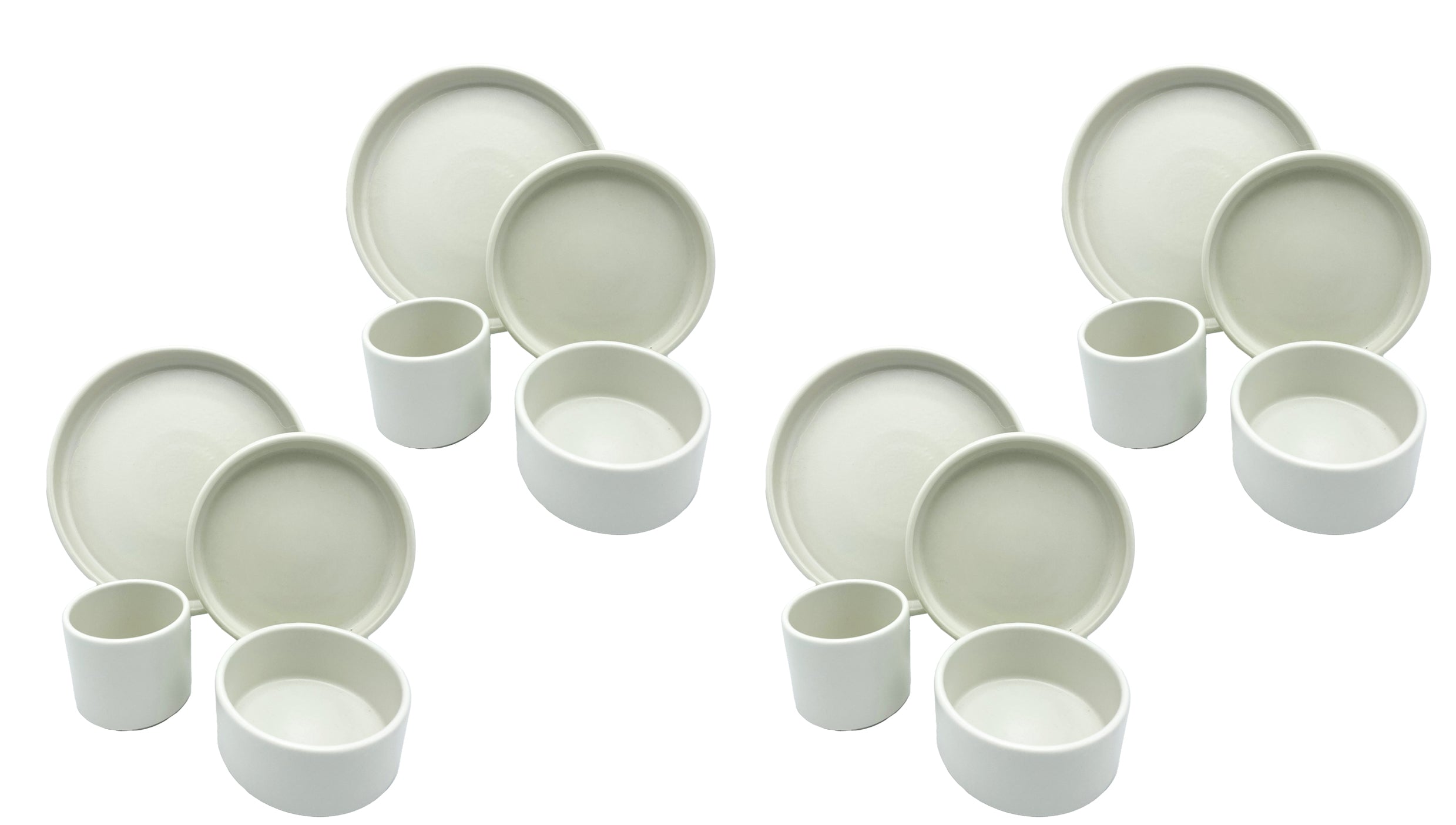 American Modern Dinnerware Set - 16 piece - Matte White