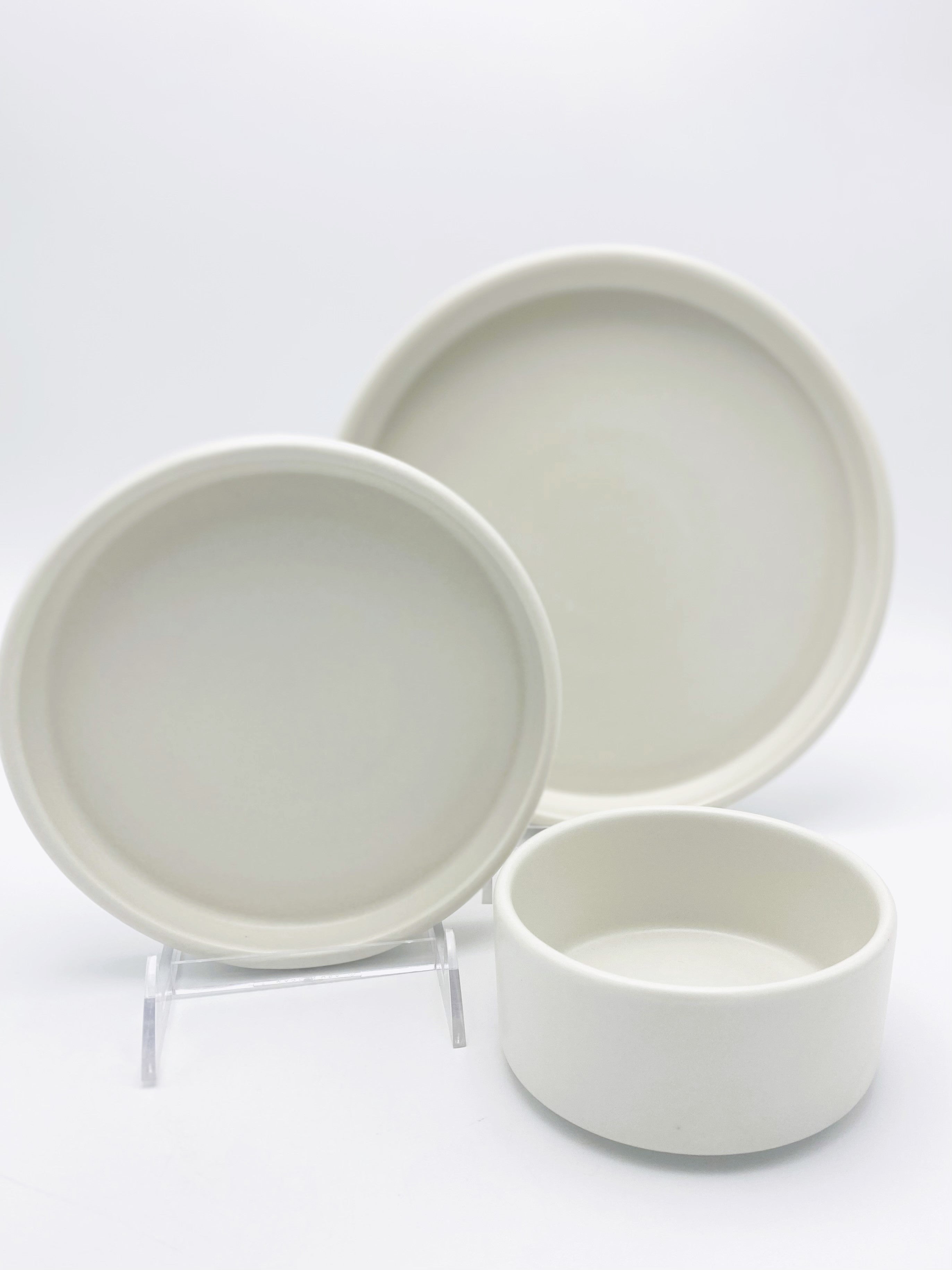 American Modern Dinnerware Set - 3 piece - Matte White