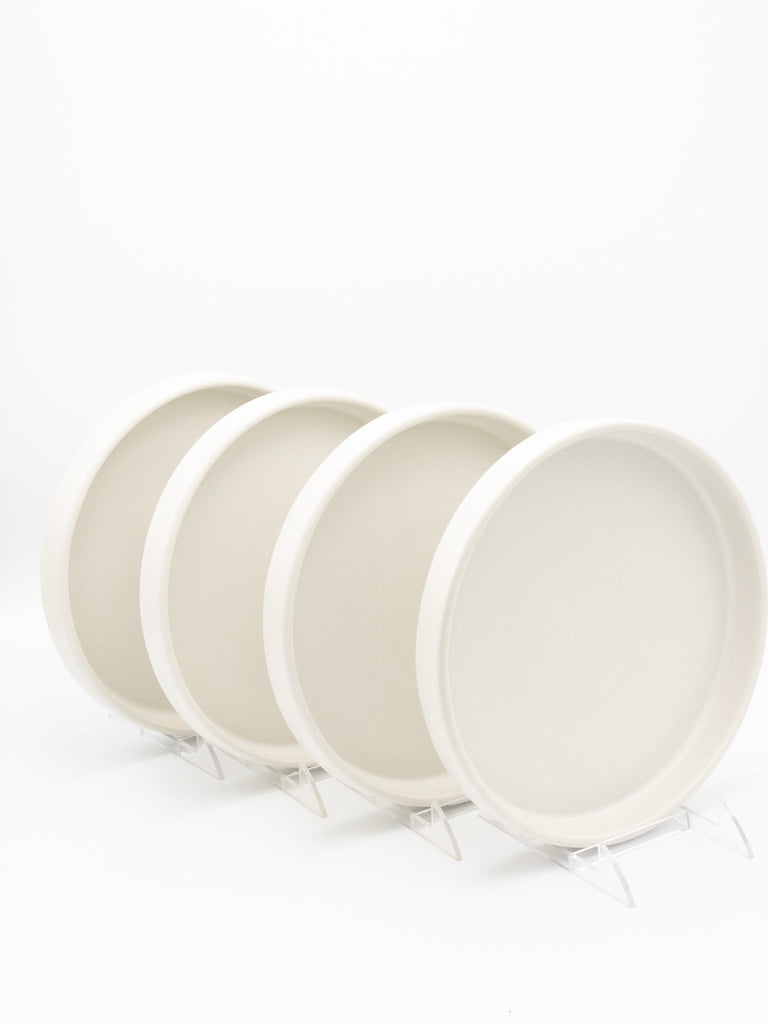 American Modern Dinner Plate Set - Set of 4 - Matte White