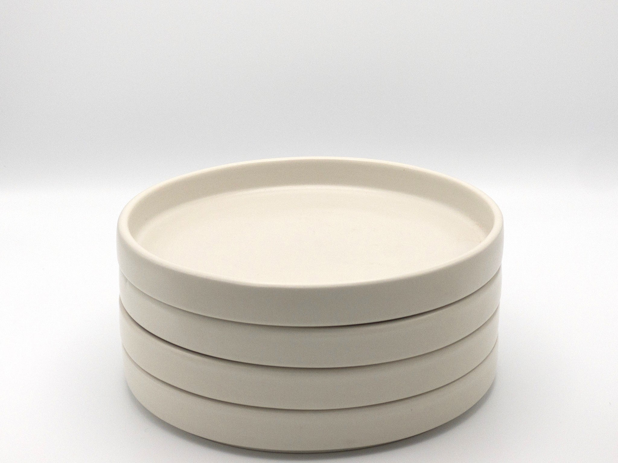 American Modern Dinner Plate Set - Set of 4 - Matte White