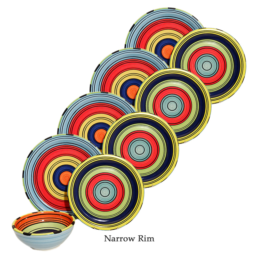 Dinnerware Set - 12 piece -Colorful Striped | Acapulco