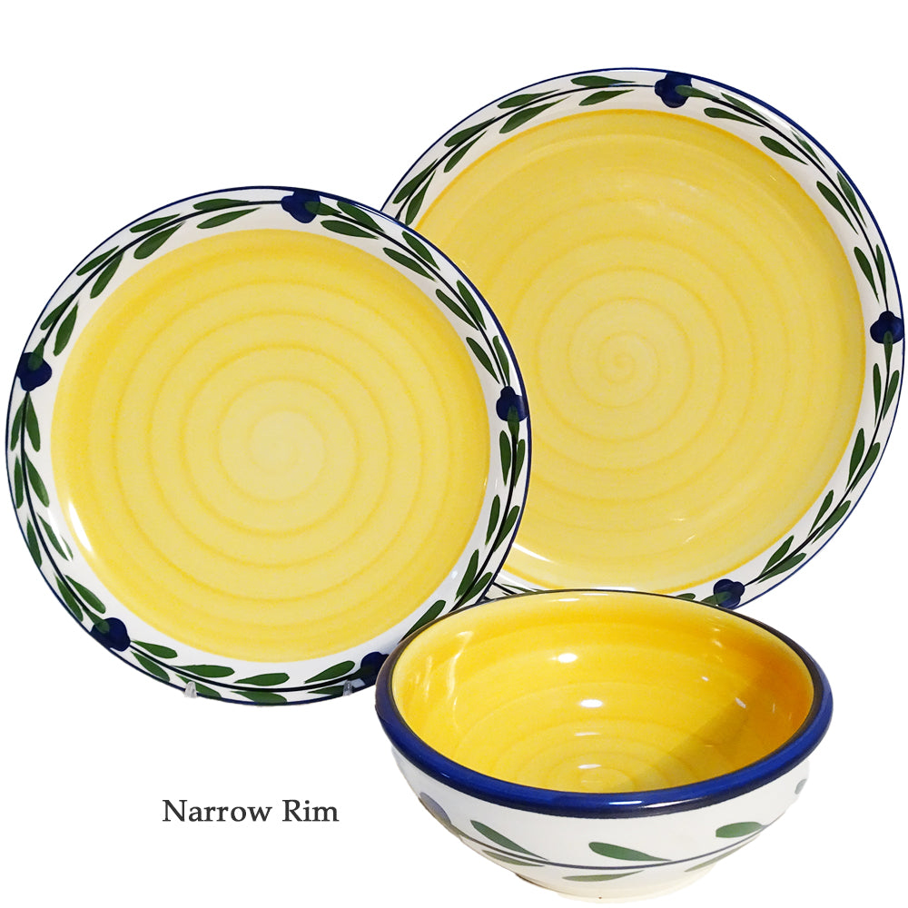 Dinnerware Set - 3 piece - White & Yellow & Blue & Green | Bella Flora