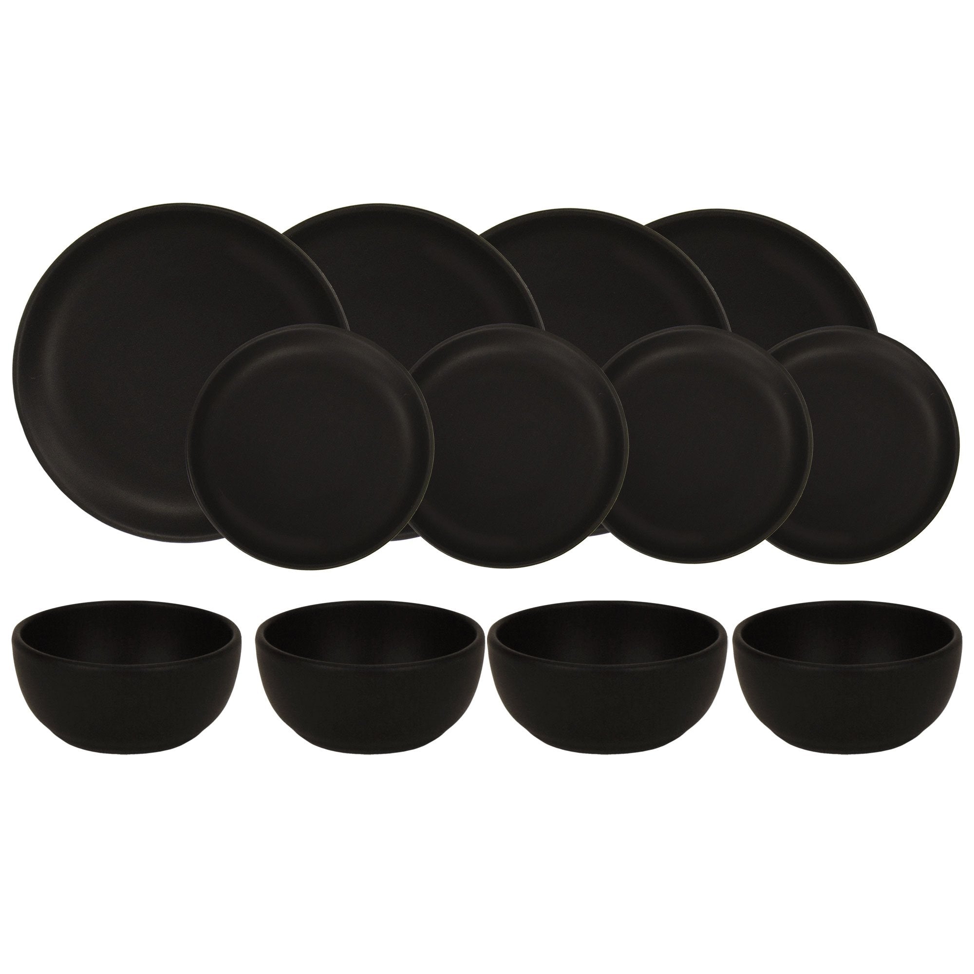 Studio Coupe Dinnerware Set, 12 Piece | Matte Black - detail view - HF Coors, Tucson, Arizona