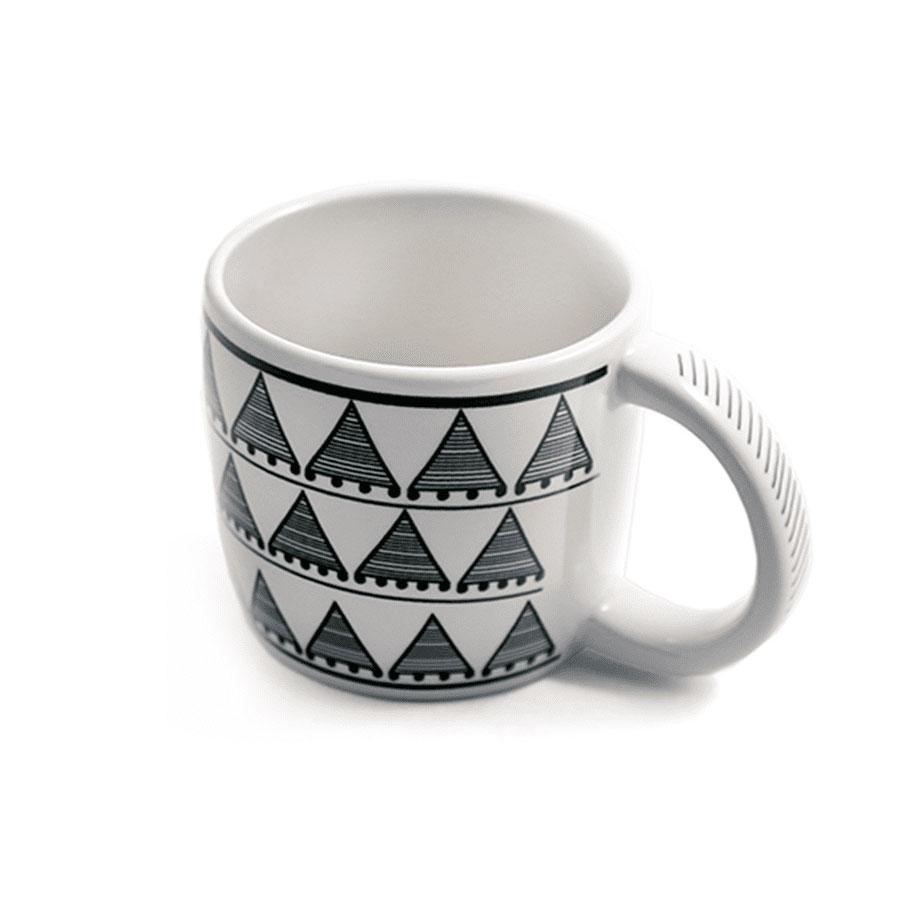 Mug - Rain Black & White | Cliff Dweller Ancestral Puebloan Design