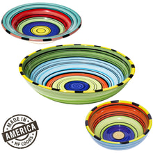 Load image into Gallery viewer, serving bowl colorful striped acapulco
