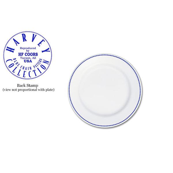 Bread & Butter Plate - White & Blue | Fred Harvey Blue Chain
