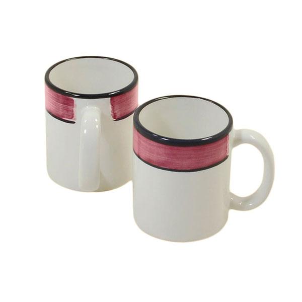 Mug set set of 4 white purple spree pattern