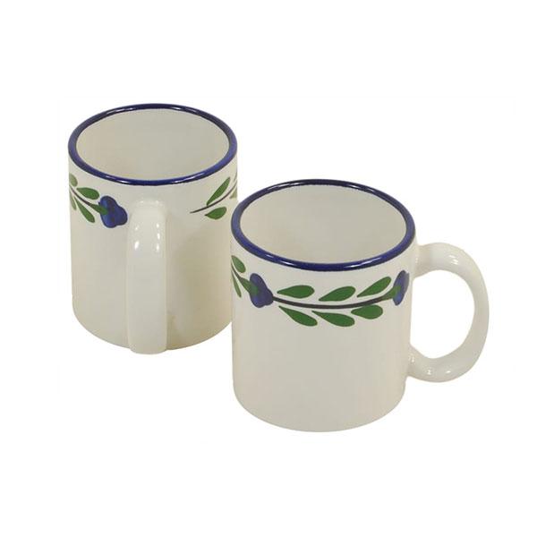 Mug set set of 4 white blue green bella flora