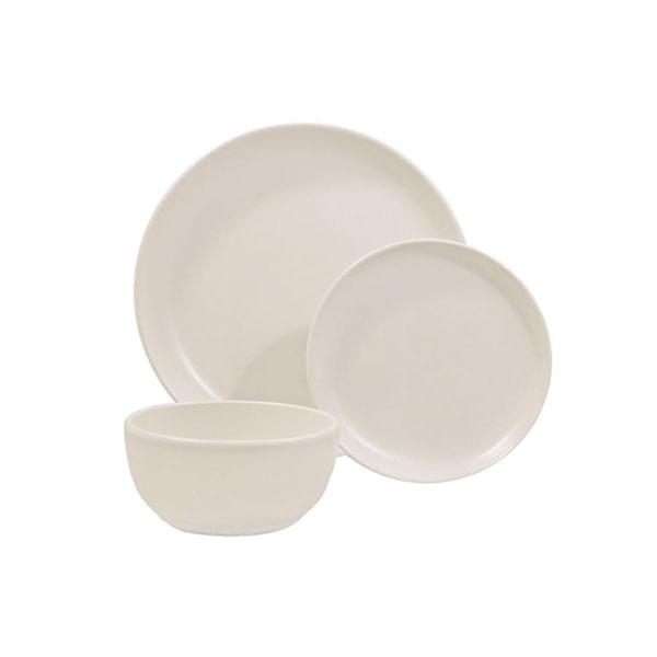 Dinnerware set 3 piece matte white matte white