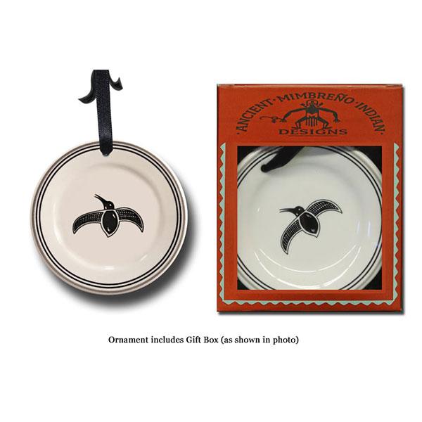 Ornament - White & Black Hummingbird | Mimbreño
