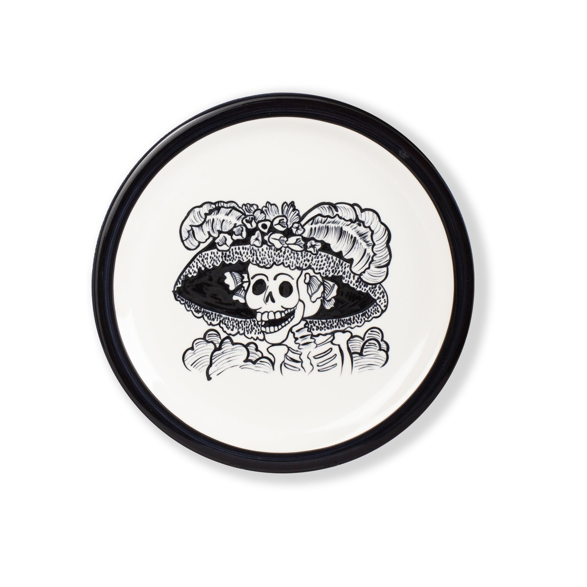 Dinner Plate - Katrina Black & White | Day of the Dead