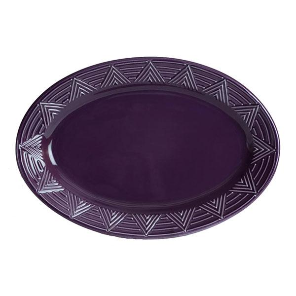 Oval Serving Platter - Purple | Aztec Pattern