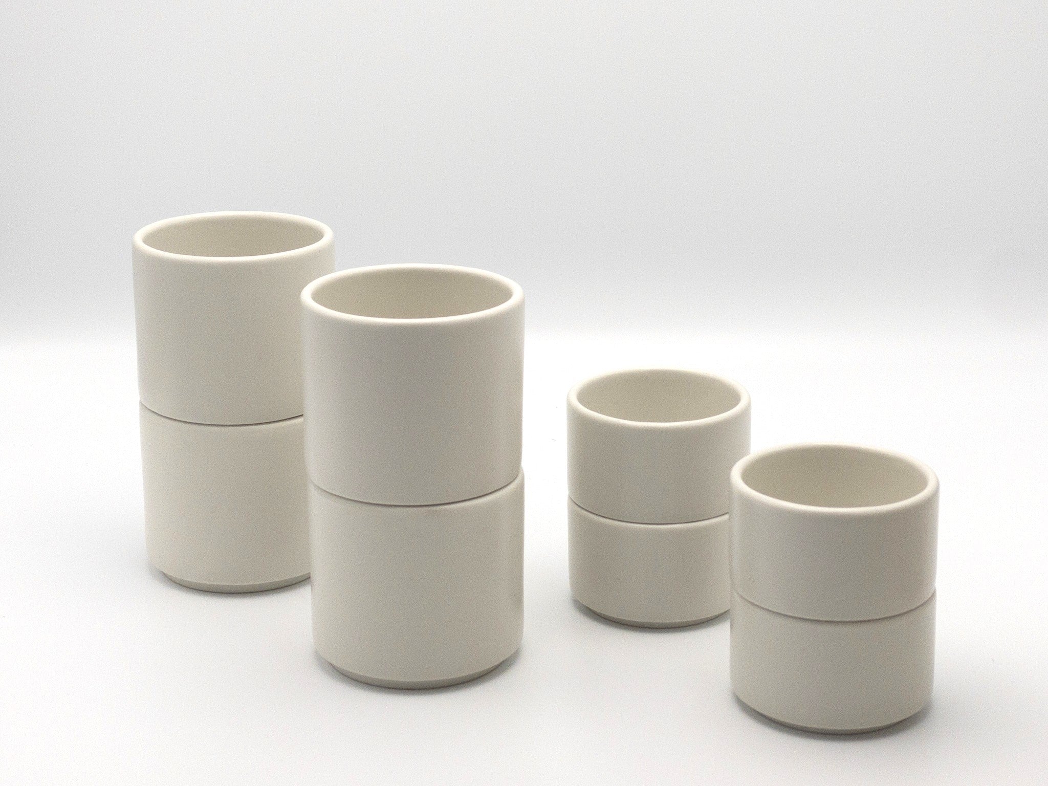 American Modern Latte Mugs – Set of 4 – Matte White