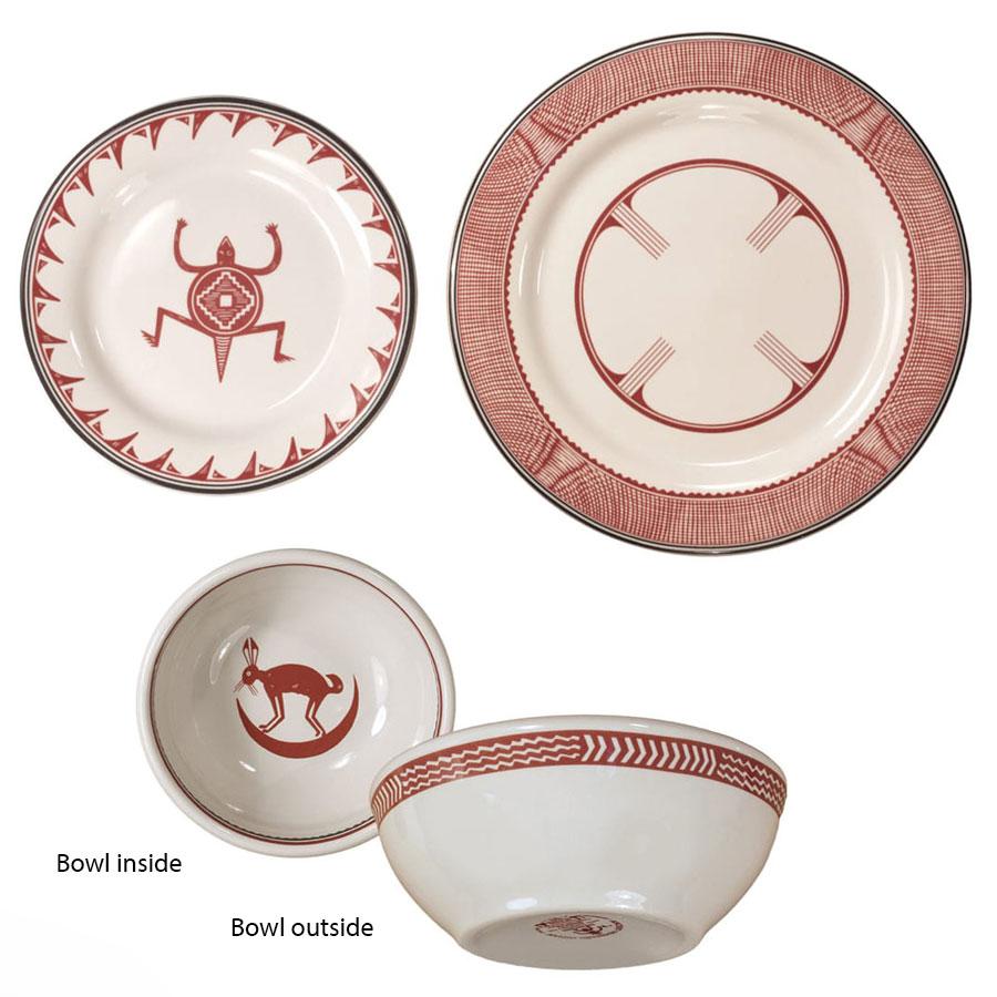 Dinnerware set 3 piece mimbreno white maroon mimbreno