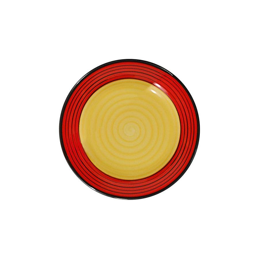 Salad Plate Set - Set of 4 - Red & Yellow | Carousel Pattern