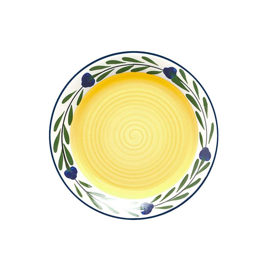 Dinner plate set set of 4 white yellow blue green bella flora