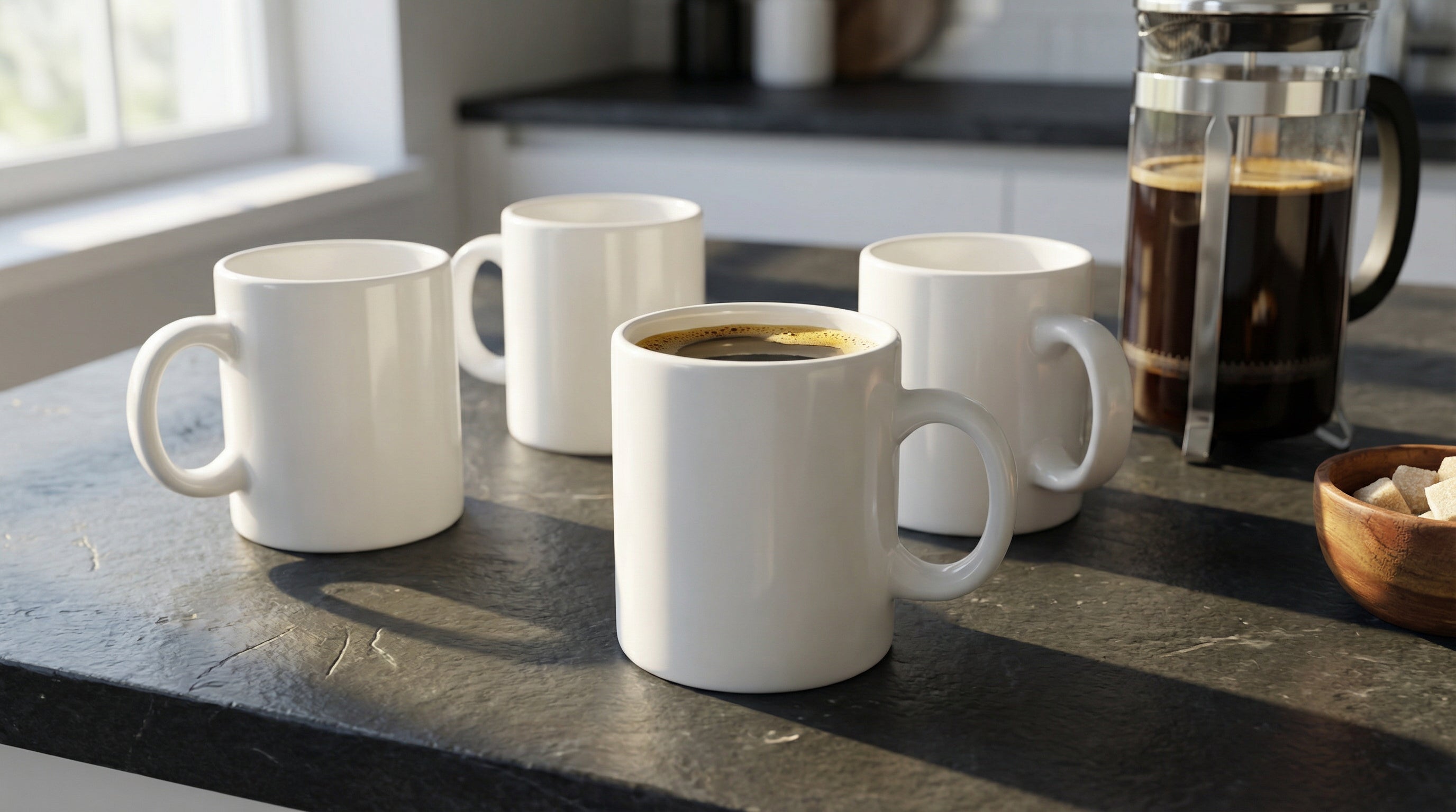 HF Coors American-made ceramic dinnerware - white coffee mugs