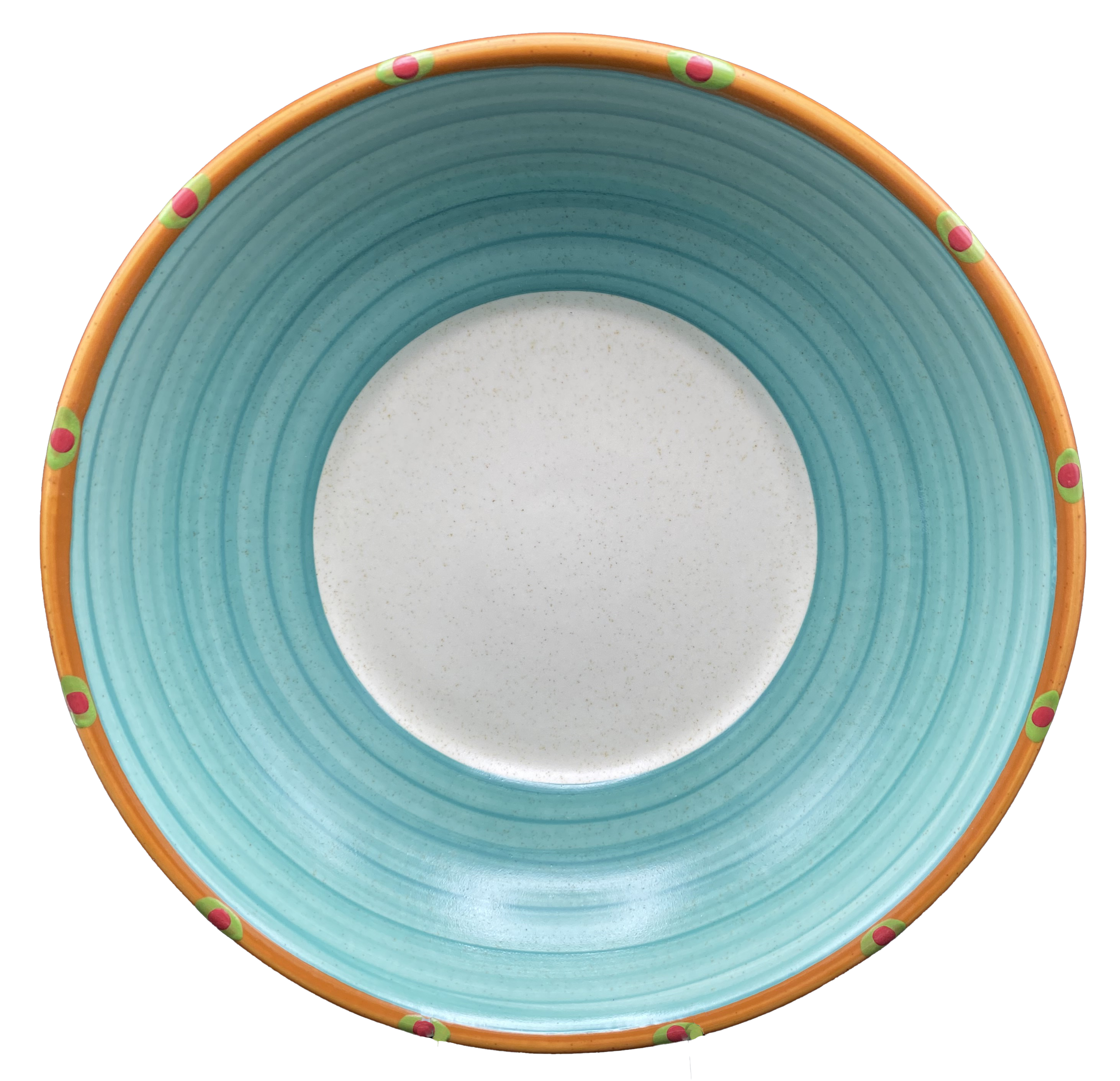 Extra Large Serving Bowl - Turquoise & Burnt Orange | Sedona