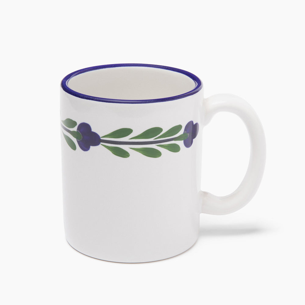 Mug Set - Set of 4 - White & Blue & Green | Bella Flora