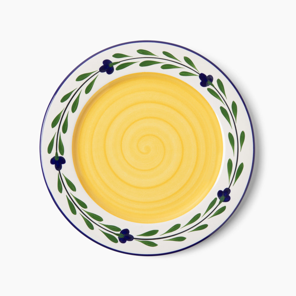 Dinner Plate Set - Set of 4 - White & Yellow & Blue & Green | Bella Flora