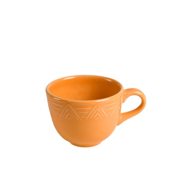 Cup Set - Set of 4 - Orange | Aztec Pattern