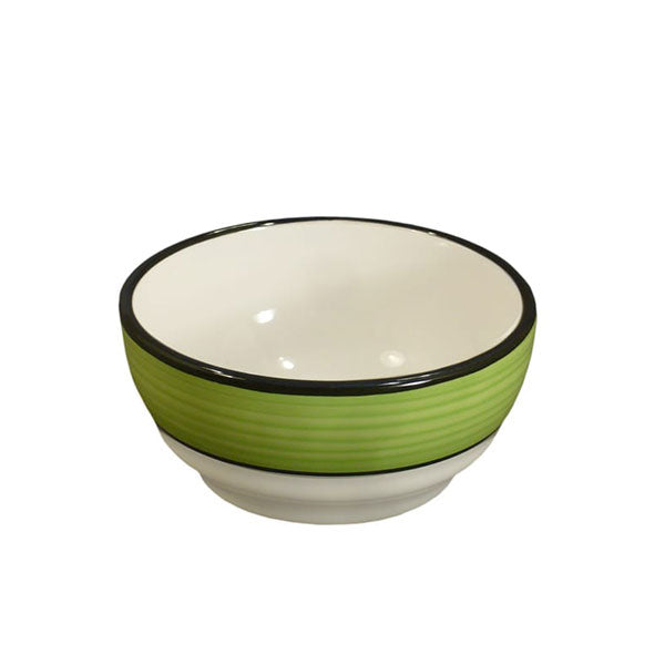 Small Bowl Set - Set of 4 - White & Lime Green | Spree Pattern