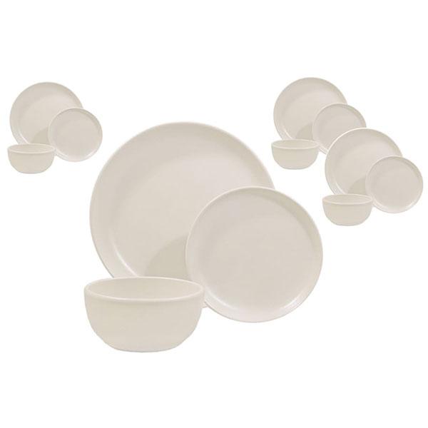 Dinnerware set 12 piece matte white matte white
