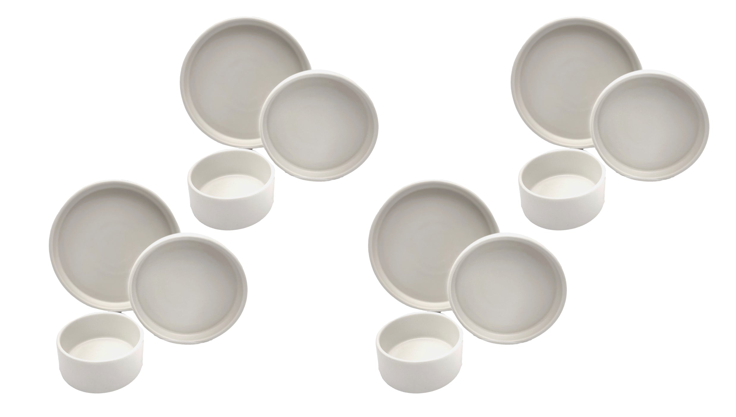 American Modern Dinnerware Set - 12 piece - Matte White