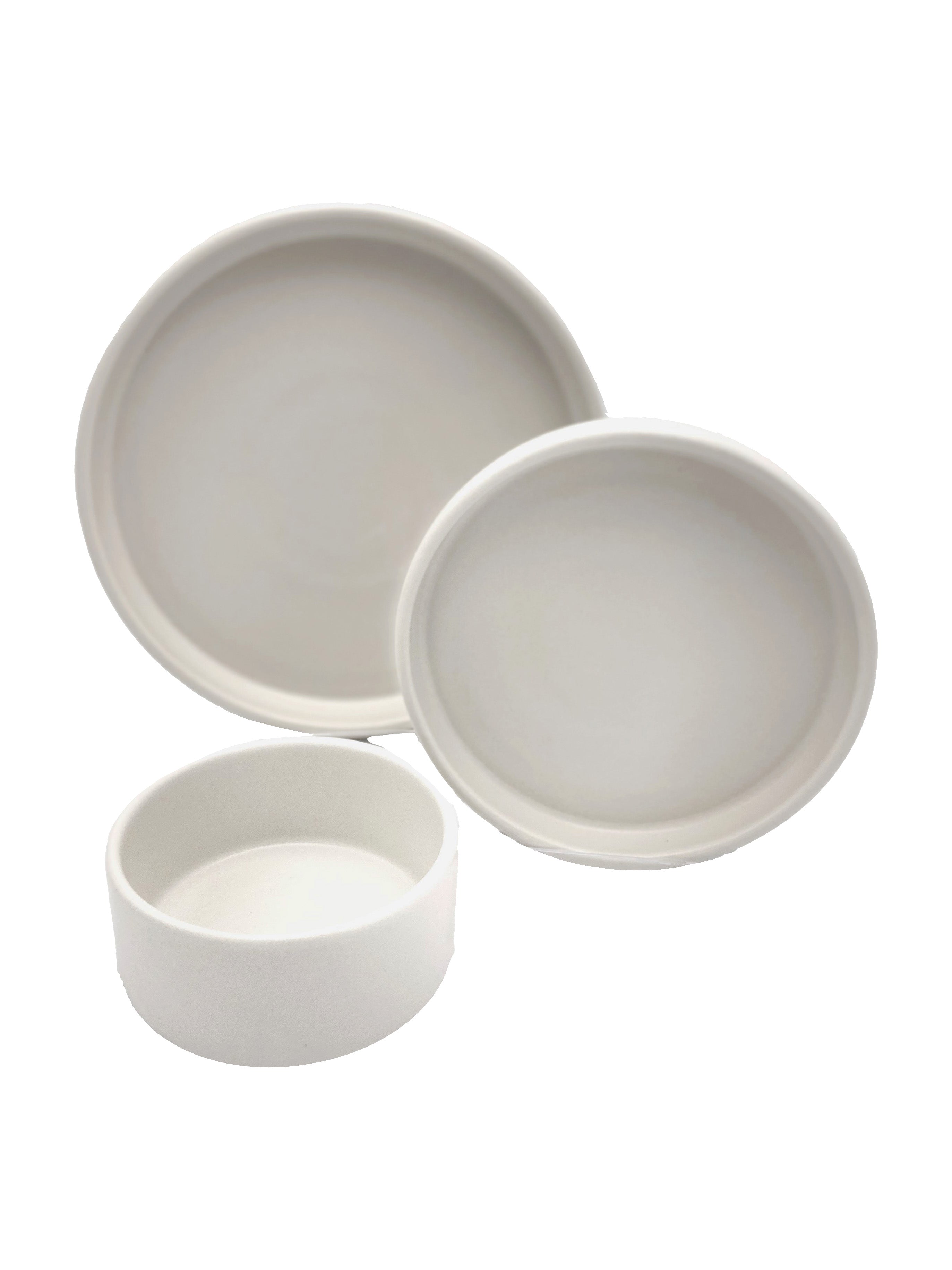 American Modern Dinnerware Set - 3 piece - Matte White