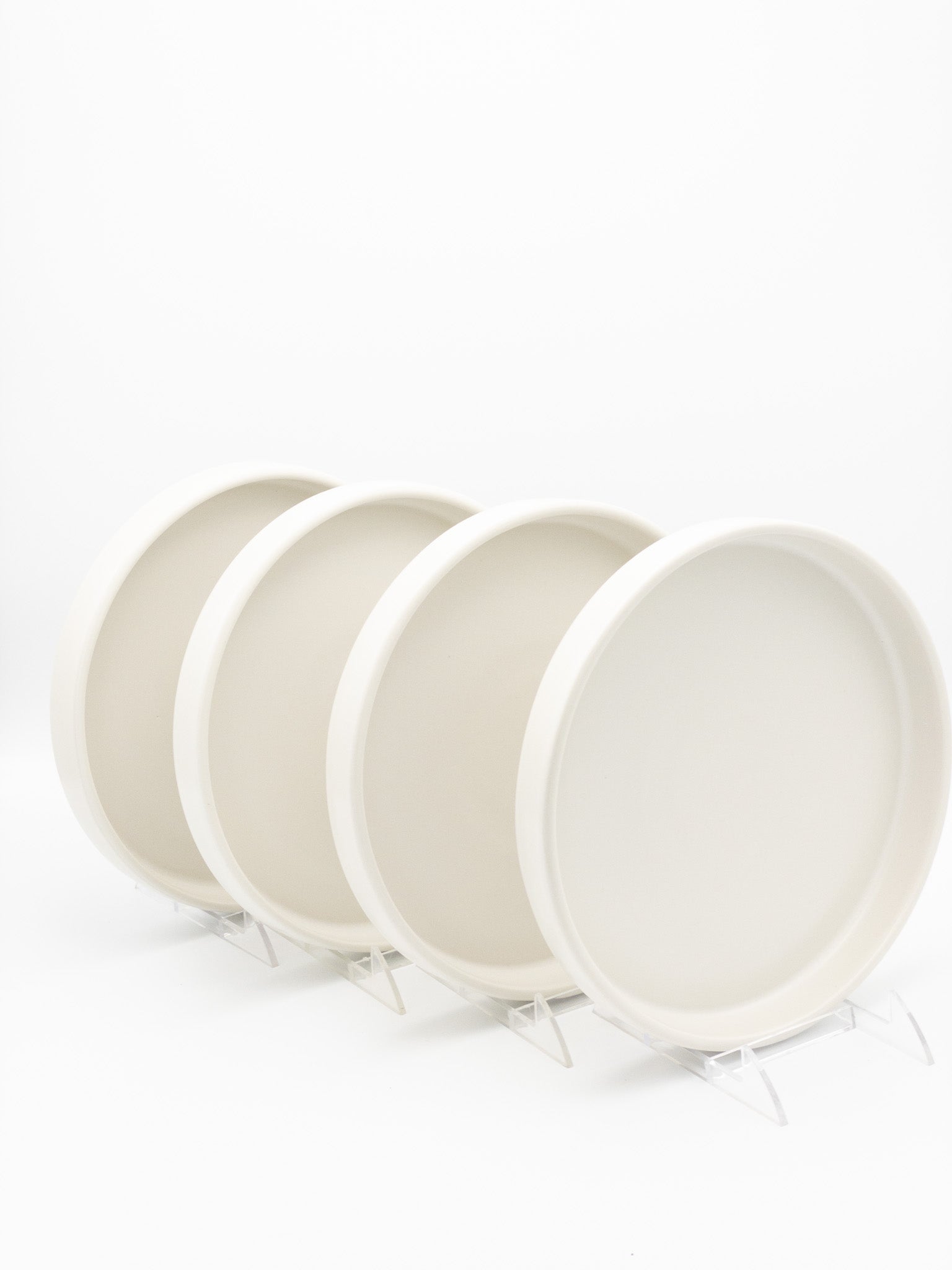 American Modern Dinner Plate Set - Set of 4 - Matte White