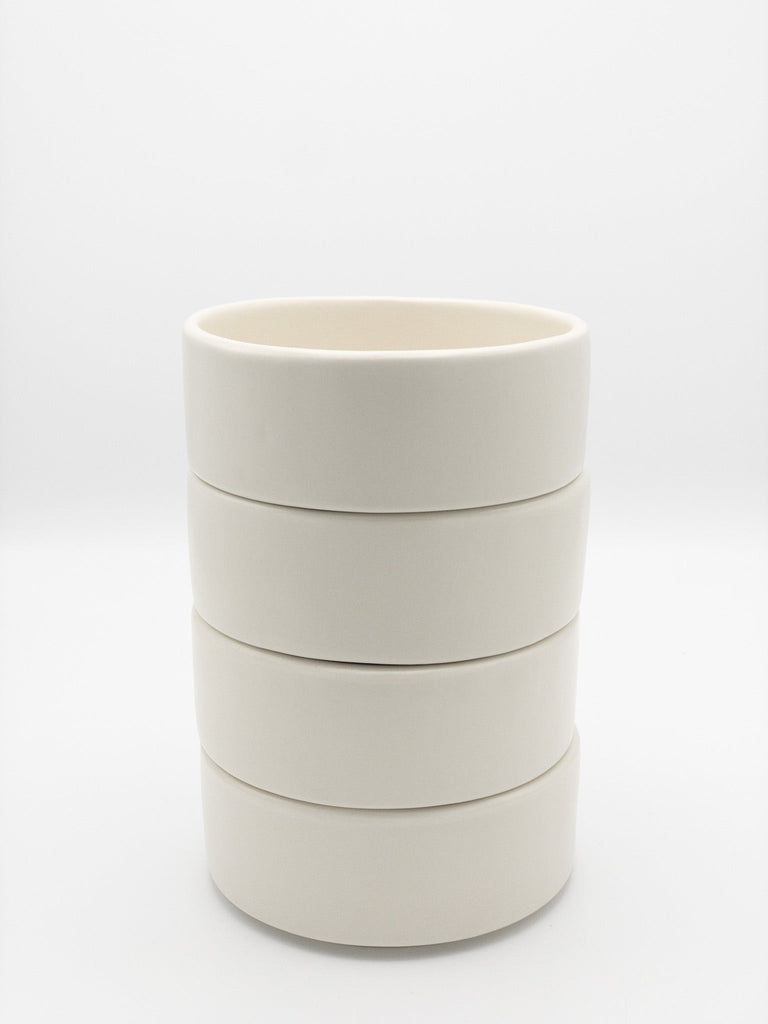 American Modern Entrée Bowl – Set of 4 – Matte White