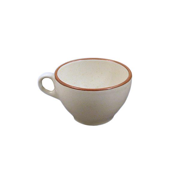 Latte cup set set of 4 beige with brown della terra