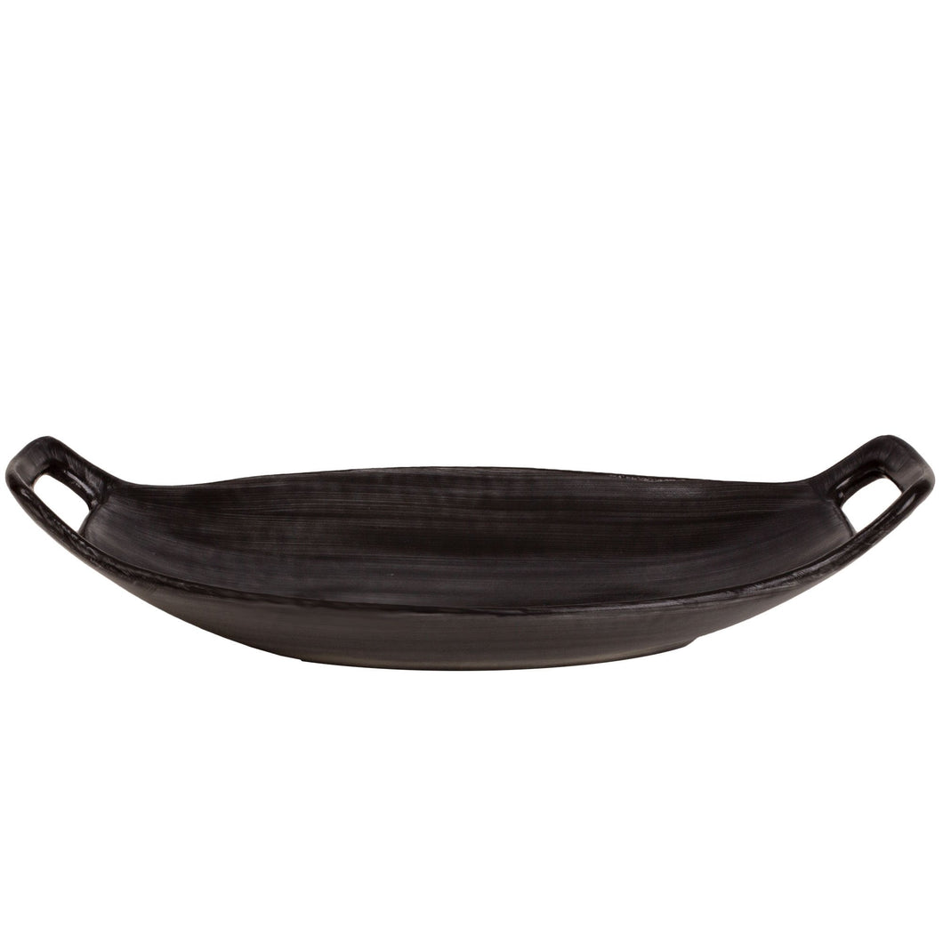 Bowl large oval handled platter black