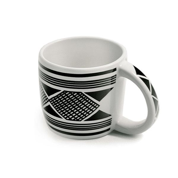 Mug diamonback black white cliff dweller ancestral puebloan design