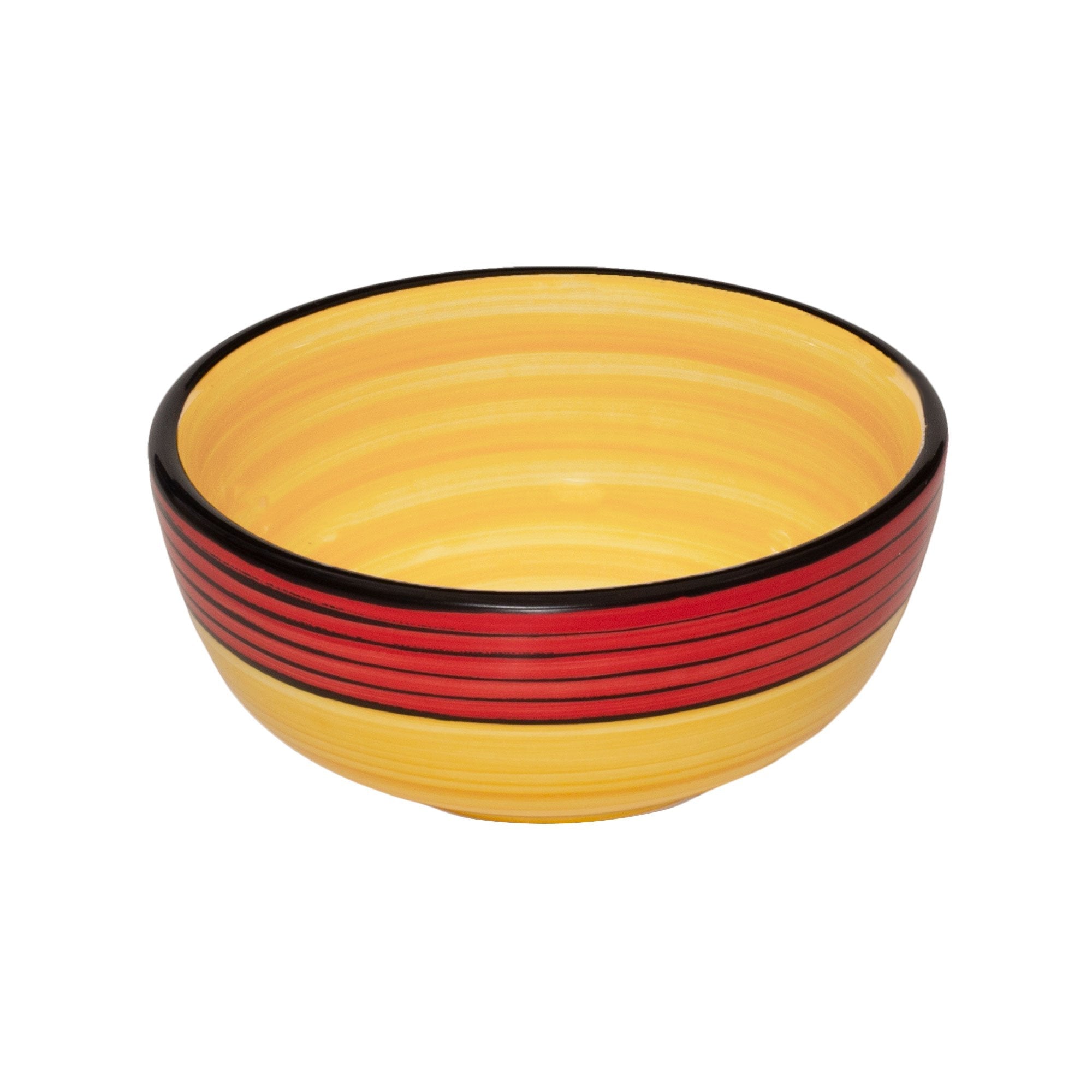 Bowl set set of 4 red yellow carousel pattern