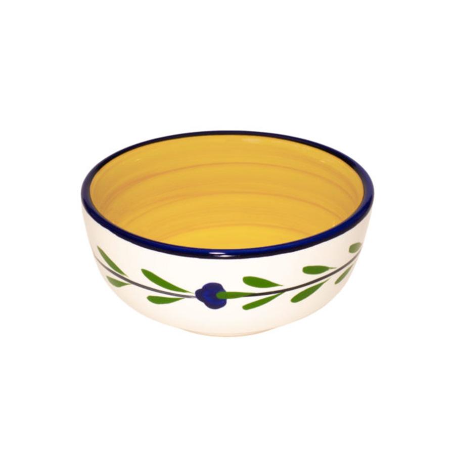 Bowl set set of 4 white yellow blue green bella flora