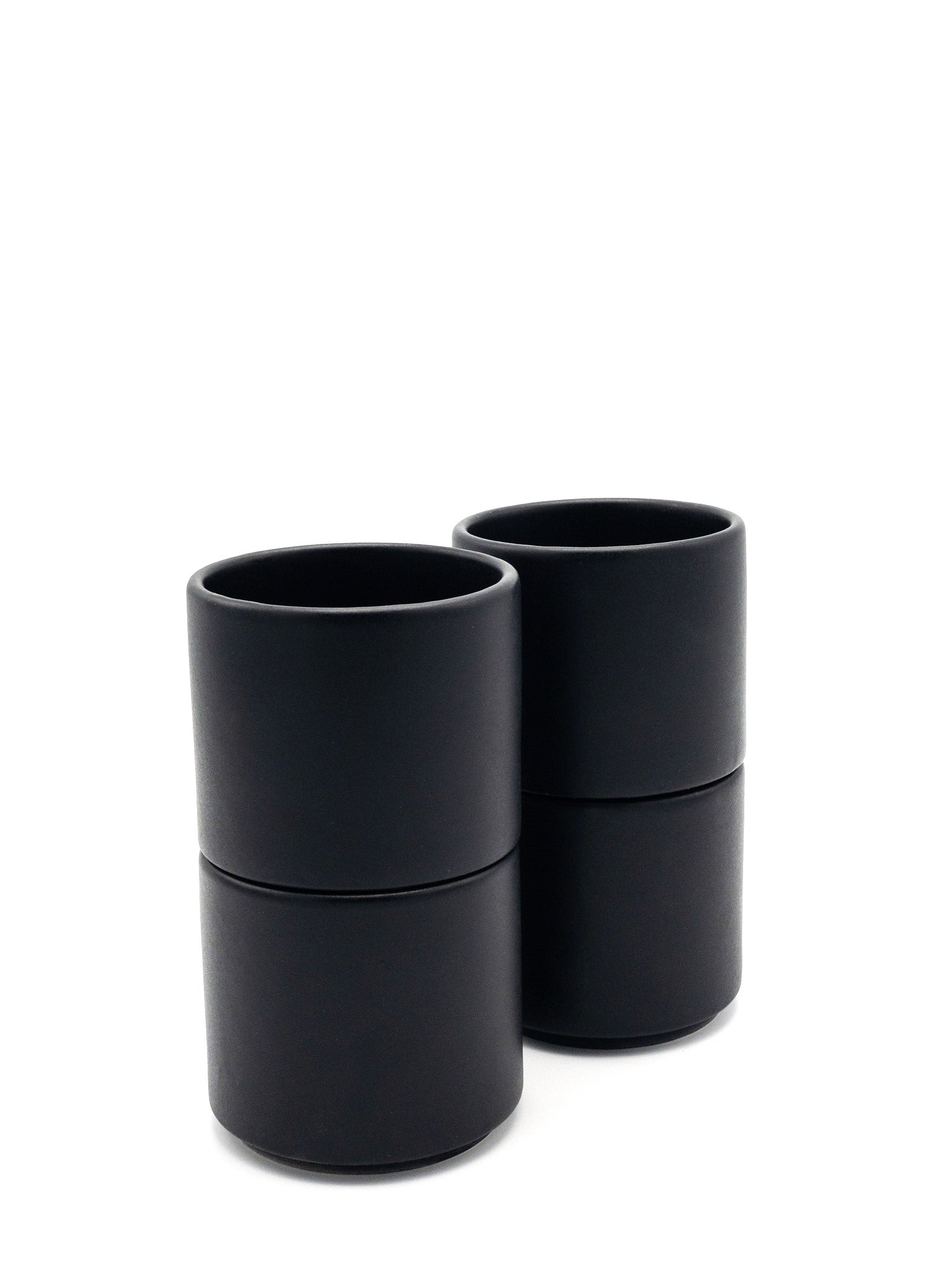 American Modern Latte Mugs – Set of 4 – Matte Black