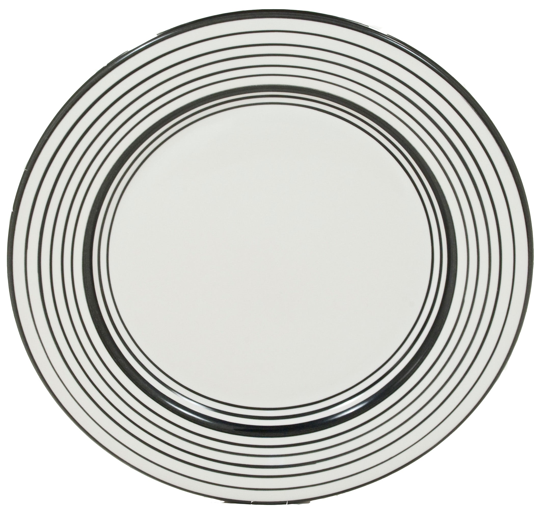 Dinner Plate Set - Set of 4 - White & Black | Tuxedo 10 1/2" Diameter