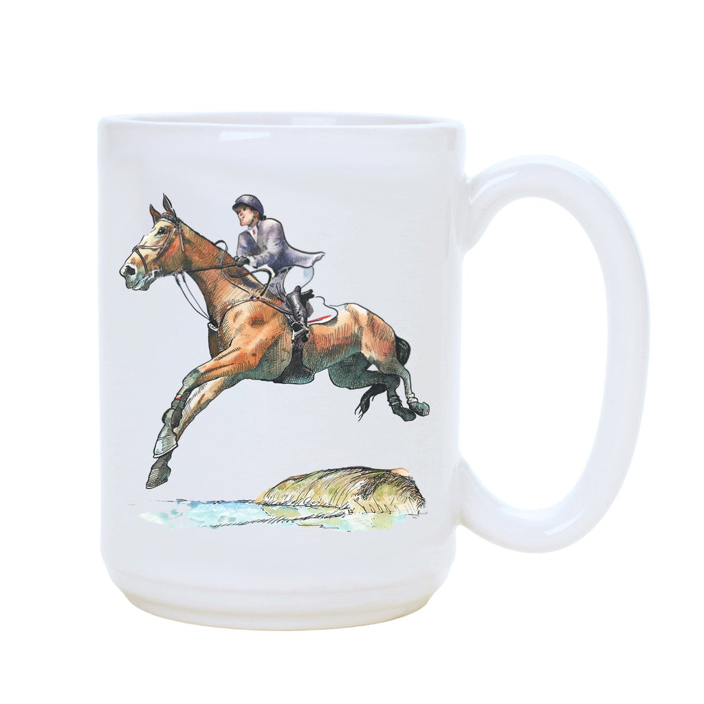 Mug - Woman Equestrian Water Jumping | Rodeo 15 oz