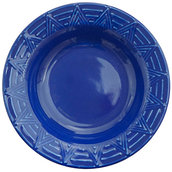 Aztec Blue Rimmed Soup Bowl - Set of 4