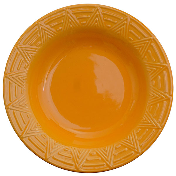 Aztec Orange Rimmed Soup Bowl - Set of 4