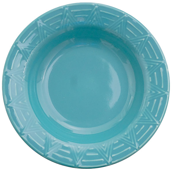 Aztec Turquoise Rimmed Soup Bowl - Set of 4