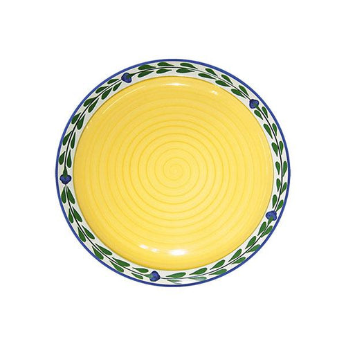 Round serving platter white yellow blue green bella flora