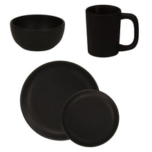 Load image into Gallery viewer, Dinnerware set 4 piece matte black matte black
