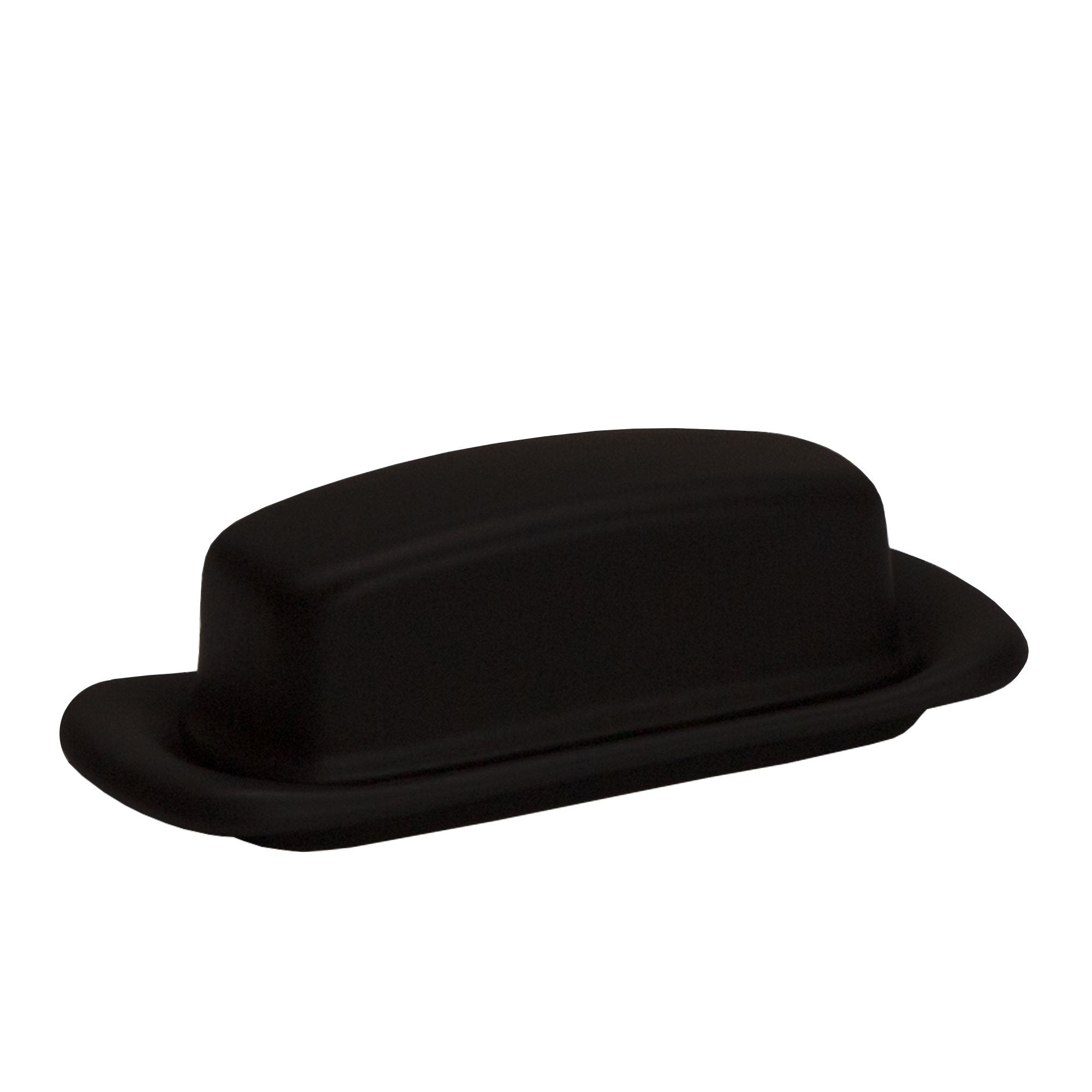 Black ceramic butter dish matte black