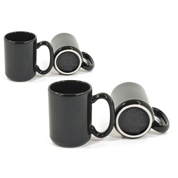 Mug set set of 4 black solid color 15 oz