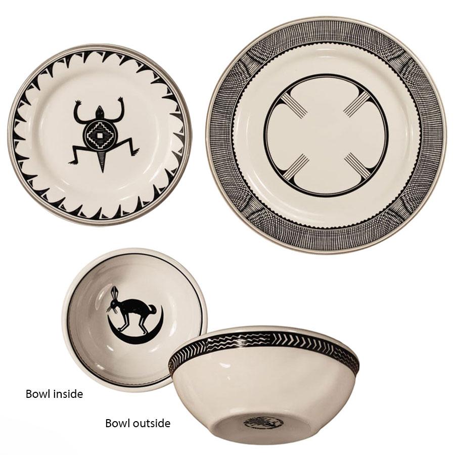 Dinnerware set 3 piece mimbreno white black mimbreno