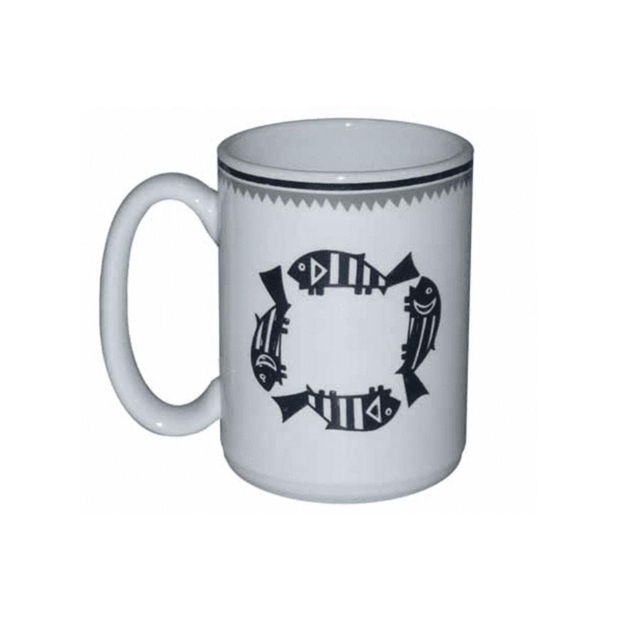 Mug - Mimbreño Four Fish Black & White | Mimbreño 15 oz