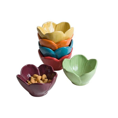 Dipping dish bowl set set of 6 blossom bowls colorful